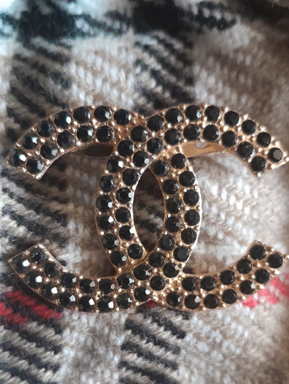 Elegant Black Crystal Brooch